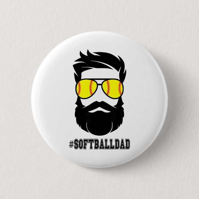 Bóton Redondo 5.08cm Pai Softll Com Barba E Óculos De Sol Legais (Frente)