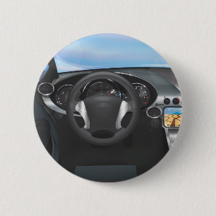 Bóton Redondo 5.08cm Painel de Instrumentos de Carro Esportivo