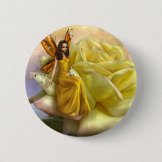 Bóton Redondo 5.08cm País das fadas do rosa amarelo (botão)