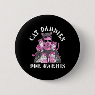 Bóton Redondo 5.08cm Pais De Gato Para Kamala Harris 2024 Chilless Cat