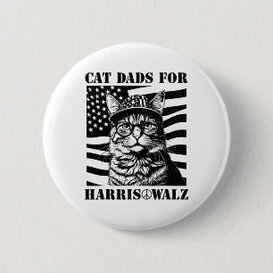 Bóton Redondo 5.08cm Pais De Gato Para Pai De Pai De Gatos Kamala Harri
