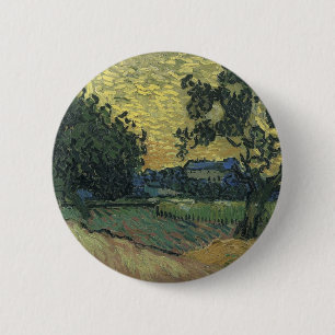 Bóton Redondo 5.08cm Paisagem de Van Gogh ao Crepúsculo