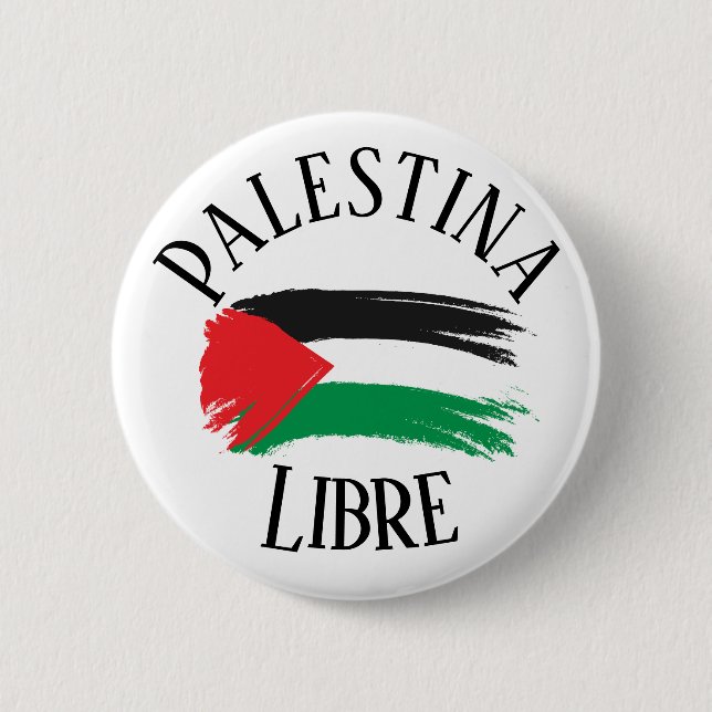 Bóton Redondo 5.08cm Palestina Livre Palestina Español - Pin (Frente)