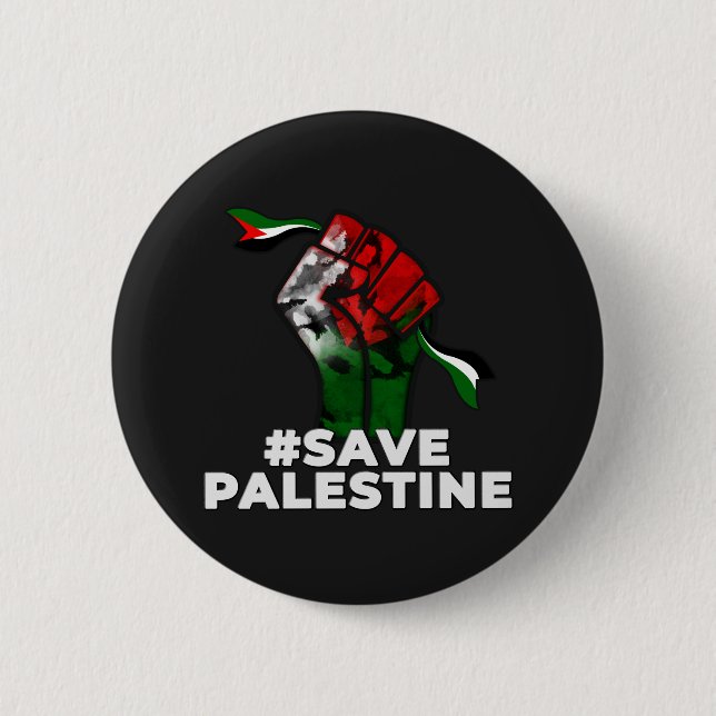 Bóton Redondo 5.08cm palestine T-shirt , save palestine (Frente)
