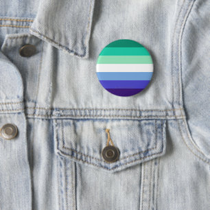 Bóton Redondo 5.08cm Paleta da bandeira de homens gays trans-inclusivos