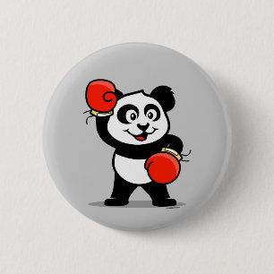 Bóton Redondo 5.08cm Panda de Boxing Bonito