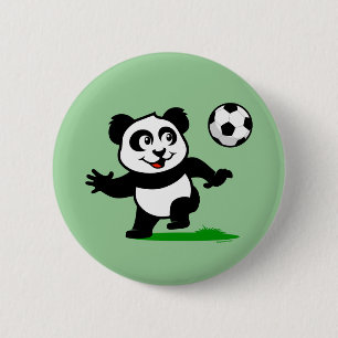 Bóton Redondo 5.08cm Panda de Futebol Bonito
