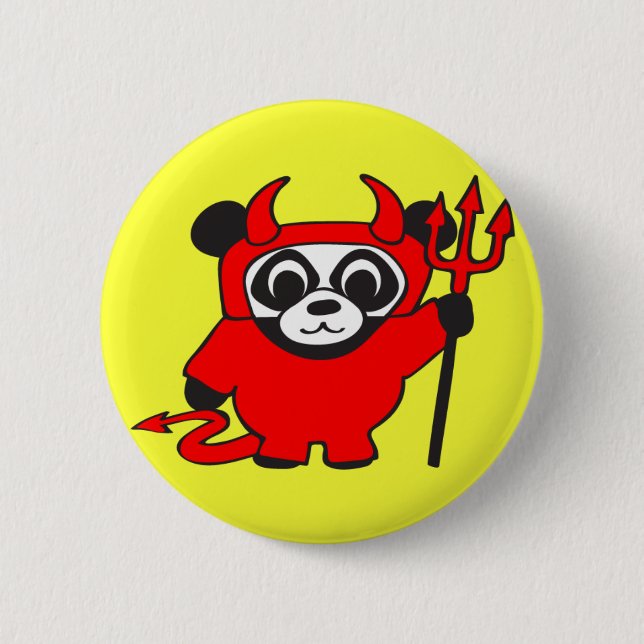Bóton Redondo 5.08cm Panda - diabo - botão (Frente)