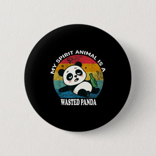 Bóton Redondo 5.08cm Panda Perdido é Meu Animal Srit, Meme de Guaxinim