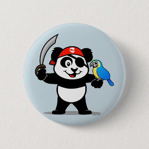 Bóton Redondo 5.08cm Panda Pirata