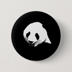 Bóton Redondo 5.08cm Panda Preta e Branca