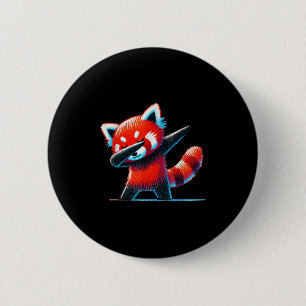Bóton Redondo 5.08cm Panda Vermelha Cuja Batida É Para A Vida Selvagem 