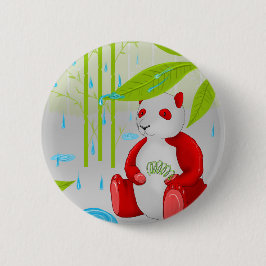 Bóton Redondo 5.08cm Panda vermelha furtiva