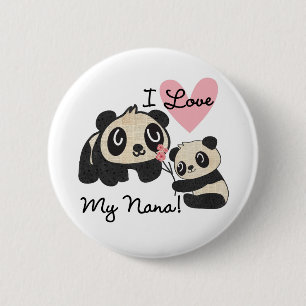 Bóton Redondo 5.08cm Pandas eu amo minha Nana