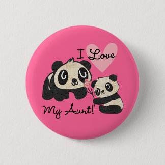 Bóton Redondo 5.08cm Pandas eu amo minha tia