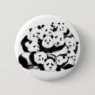 Bóton Redondo 5.08cm Pandas - Pandemia - Grandes Abraços - Coleções de