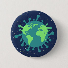 Bóton Redondo 5.08cm Pandemia Global (Partícula Vírus) (Infecção Viral)