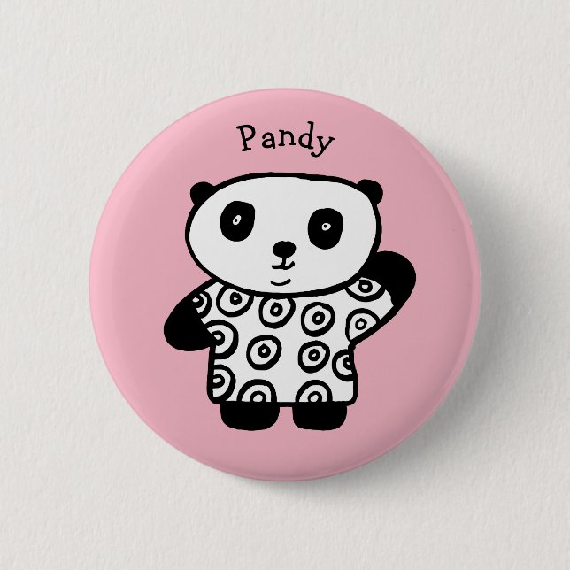 Bóton Redondo 5.08cm Pandy o Panda Personalizado (Frente)