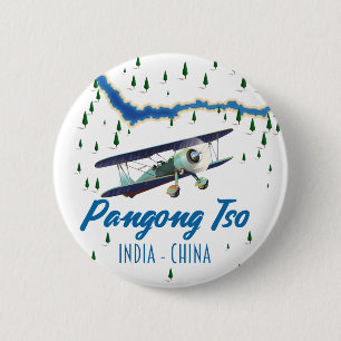 Bóton Redondo 5.08cm Pangong Tso Índia mapa da China poster.