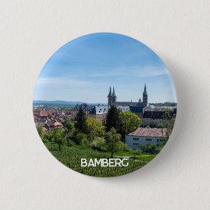 Bóton Redondo 5.08cm Panorama da antiga cidade histórica de Bamberg, Al