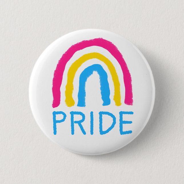 Bóton Redondo 5.08cm Pansexual Pan Pride Pintou Crayon Rainbow (Frente)