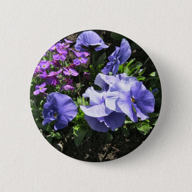 Bóton Redondo 5.08cm Pansies roxos tímidos (Frente)