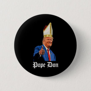 Bóton Redondo 5.08cm Papa Don - Donald Trump Novo Papa Católico