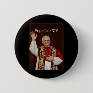 Bóton Redondo 5.08cm Papa Leão Xiv - Camisa Leo Xiv do Papa Deus abenço