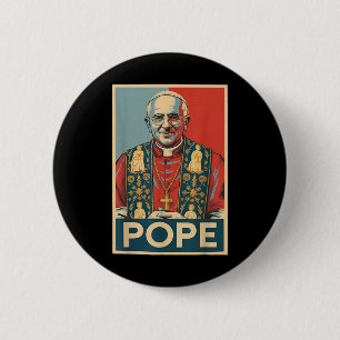 Bóton Redondo 5.08cm Papa Leão Xiv Papa-Cristão Robe das Eleições Catól