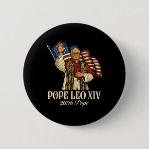 Bóton Redondo 5.08cm Papa Leo Xiv Shirt Cardeal Robert Impede a América