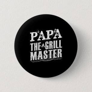 Bóton Redondo 5.08cm Papa O Mestre Da Grelha Rei Do Churrasco Bbq