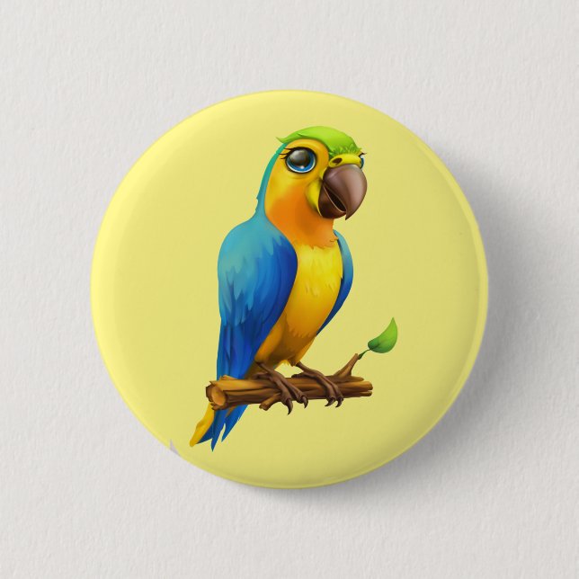 Bóton Redondo 5.08cm Papagaio (Frente)