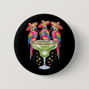 Bóton Redondo 5.08cm Papagaio Cinco De Maio Divertido Beber Festa Mexic