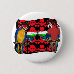 Bóton Redondo 5.08cm Papagaios Piratas