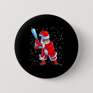 Bóton Redondo 5.08cm Papai Noel Afro-Americano Negro de Baseball Afro C