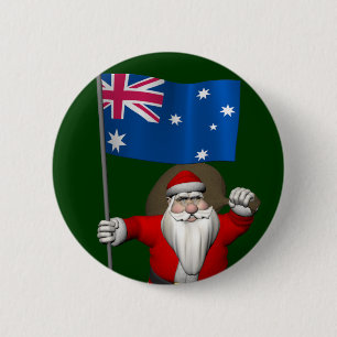 Bóton Redondo 5.08cm Papai Noel Com Alferes Da Austrália