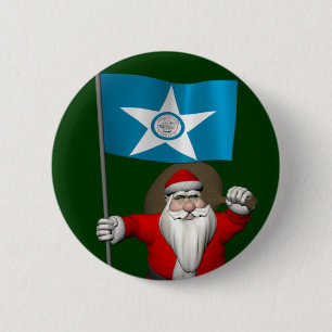 Bóton Redondo 5.08cm Papai Noel Com Alferes De Houston