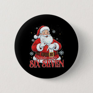 Bóton Redondo 5.08cm Papai Noel Diz Seis Sete 67 Meme Natal Feriado 6 7