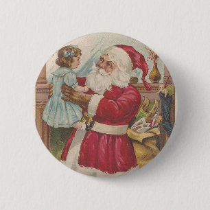 Bóton Redondo 5.08cm Papai noel do vintage