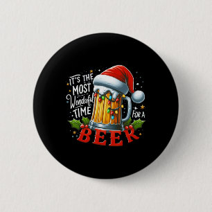 Bóton Redondo 5.08cm Papai Noel É A Melhor Época Para Uma Cerveja De Na