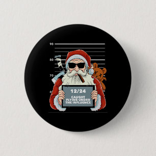 Bóton Redondo 5.08cm Papai Noel Mugshot Natal Pajama Engraçado X mas H
