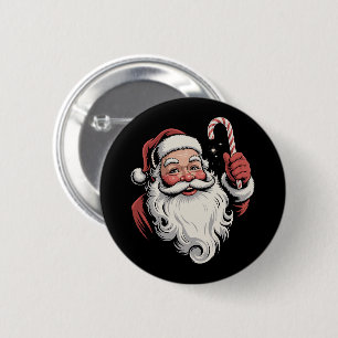 Bóton Redondo 5.08cm Papai Noel Natal Presente Retro Vintage