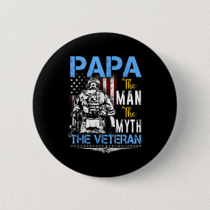 Bóton Redondo 5.08cm Papai o homem mito veterano militar - dia dos pais