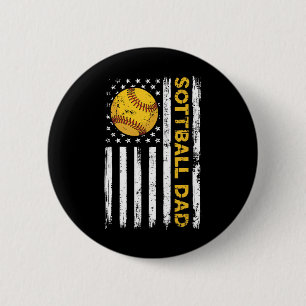 Bóton Redondo 5.08cm Papai Softll EUA Bandeira Americana Pai Patriótico