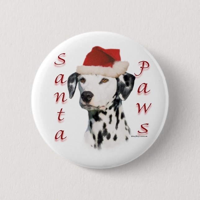 Bóton Redondo 5.08cm Papais noeis Dalmáticos (preto) (Frente)