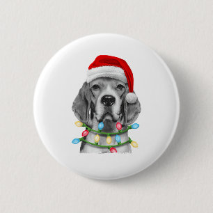 Bóton Redondo 5.08cm Papais noeis de Beagle Árvore de Natal Luzes Xmas