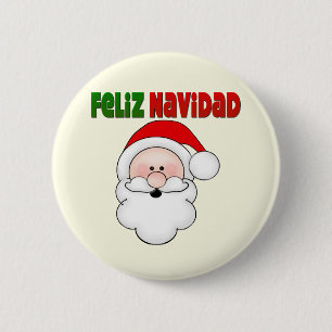 Bóton Redondo 5.08cm Papais noeis de Feliz Navidad