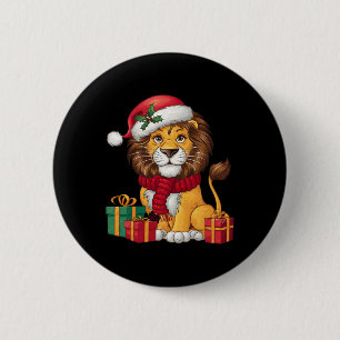 Bóton Redondo 5.08cm Papais noeis de Natal do Lion Lover Xmas Natal