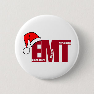 BÓTON REDONDO 5.08CM PAPAIS NOEIS DE NATAL EMT TÉCNICO MÉDICO DE EMERGÊ