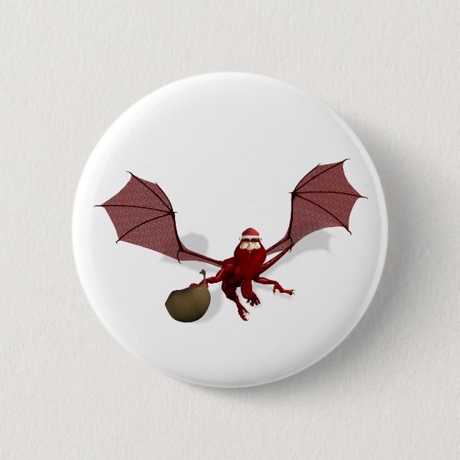 Bóton Redondo 5.08cm Papais noeis Dragon (Frente)